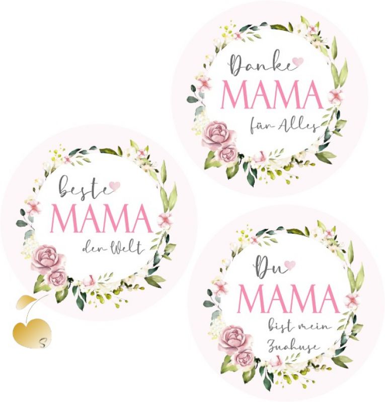 Muffinaufleger Muttertag mit rosa Blumen und Spruch